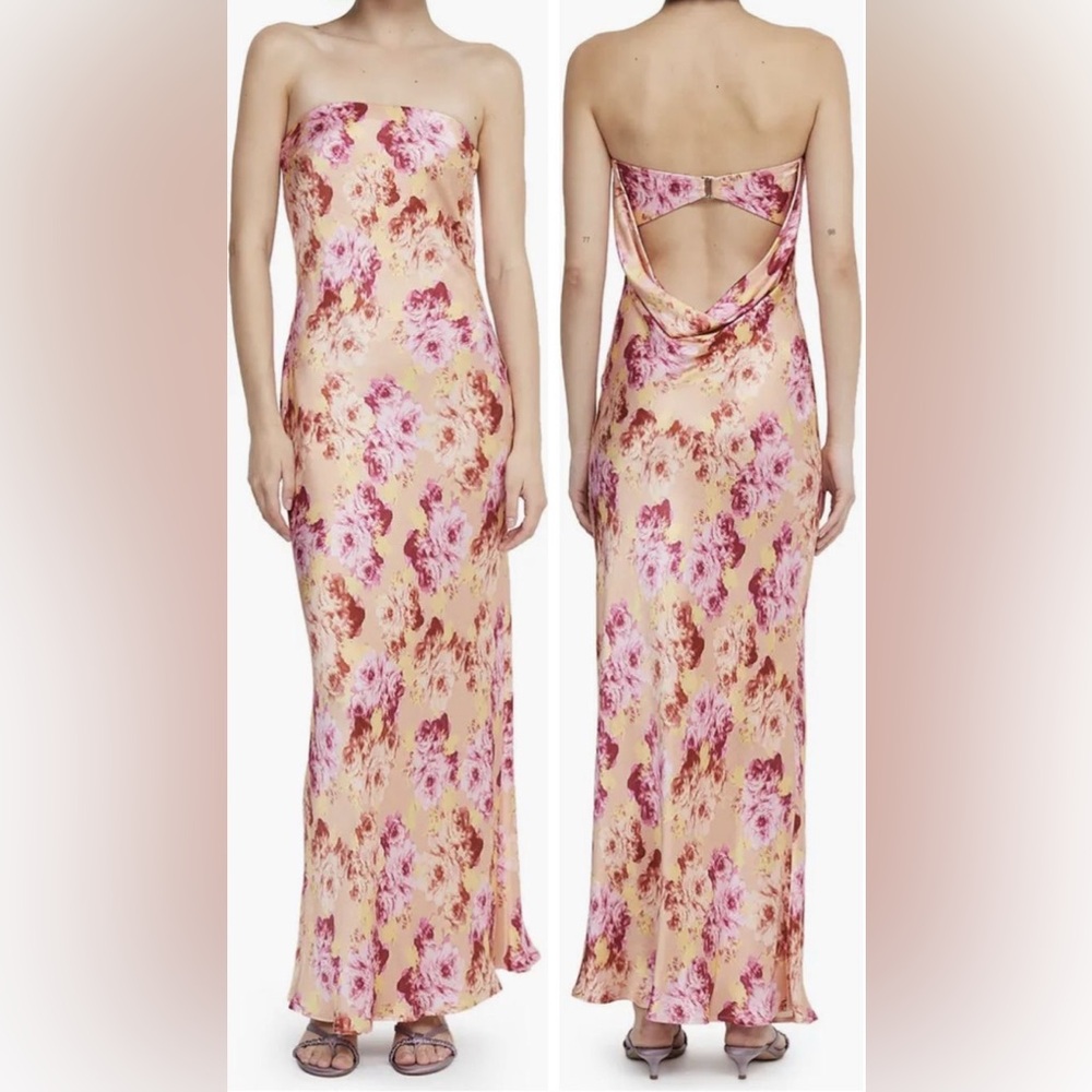 Bec + Bridge Floral Moondance Strapless Maxi Dress - size 6